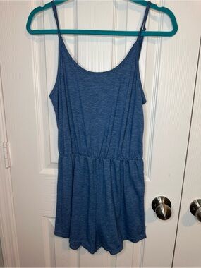 Blue Strappy One-Piece Romper